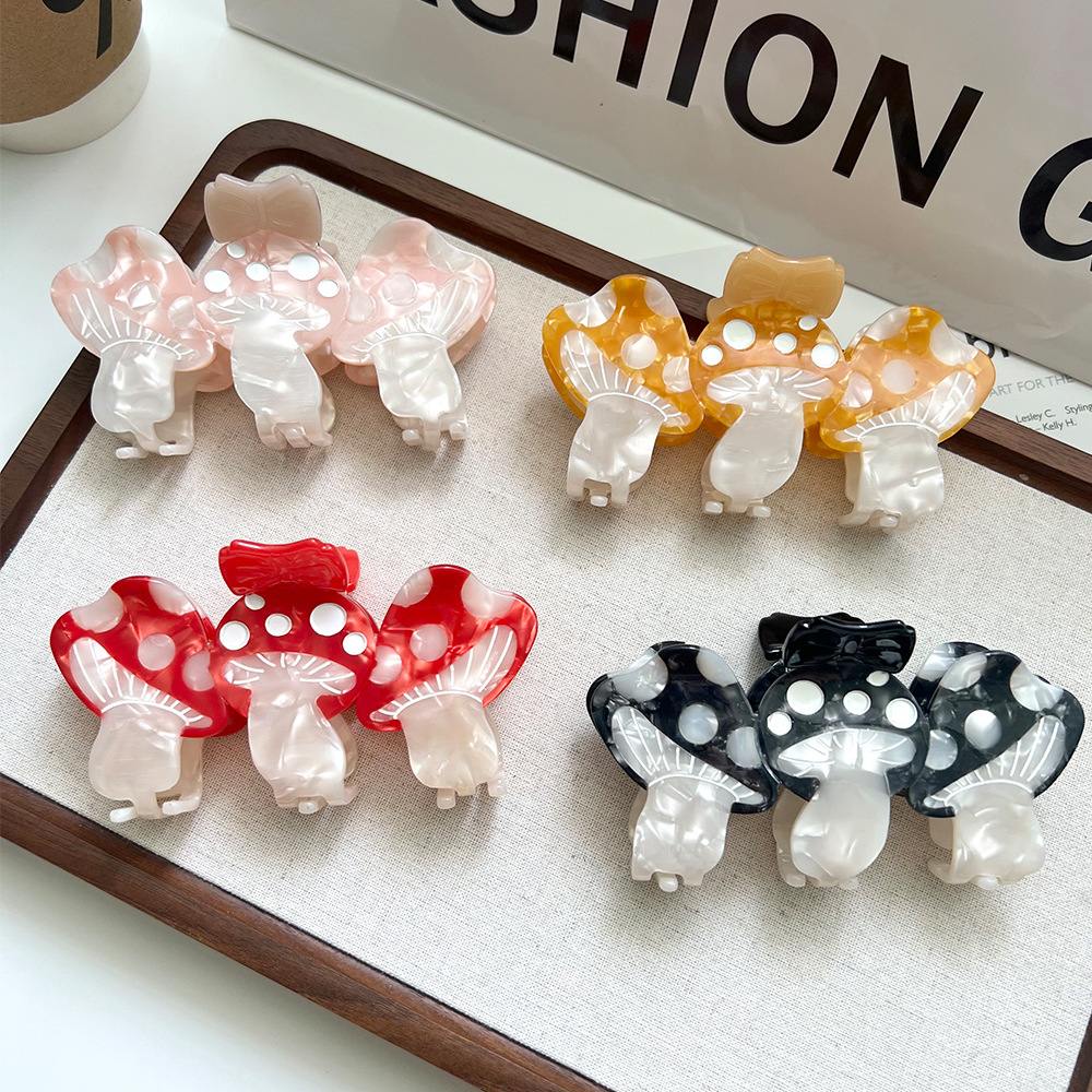 11cm Colorful Mushroom Acetate Hair Claw Clips Hair Accessories for Women Girls