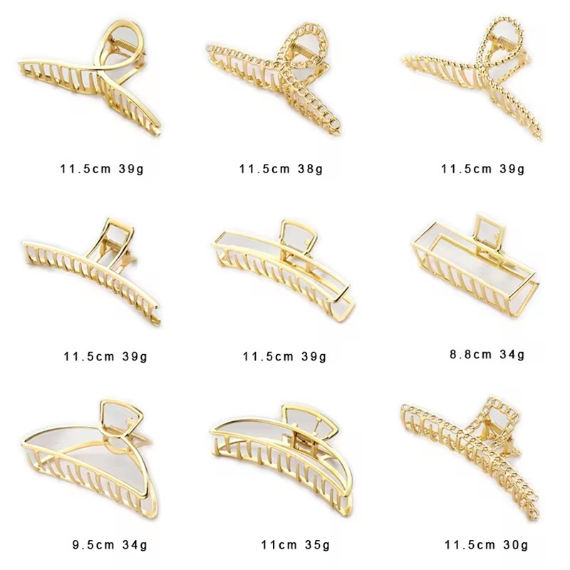 Big Hair Claw Clips Gold Metal Hair Claw 10cm 13cm