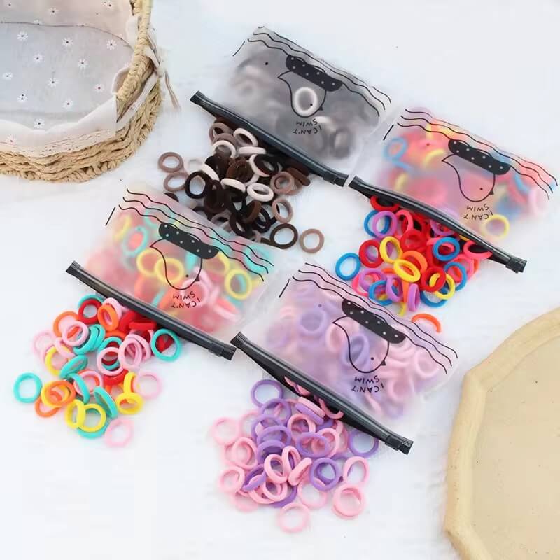 Children Elastic Hair Tie 100pcs Bag