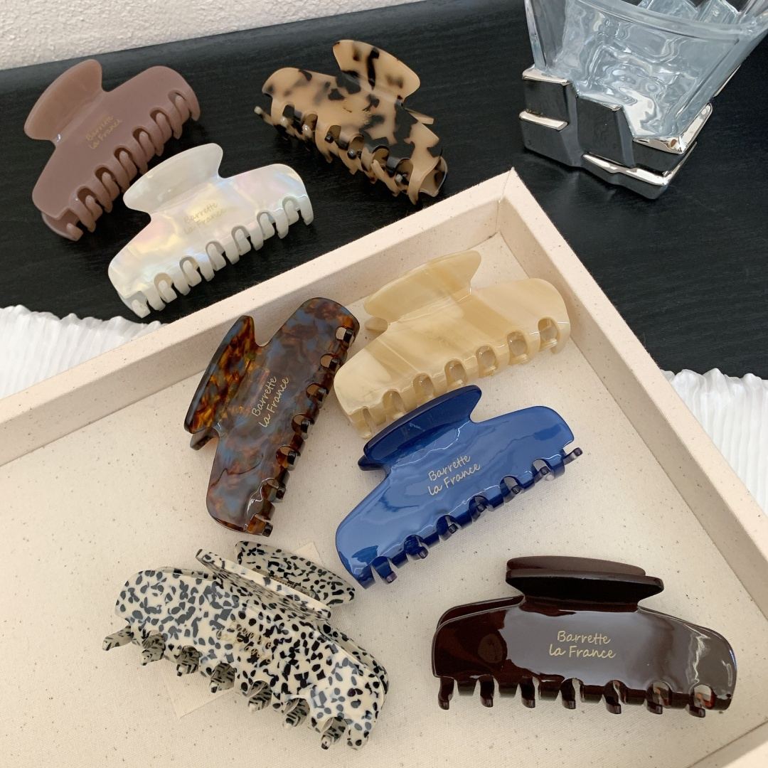 Custom Logo 8.3CM French Retro Cellulose Acetate Shark Hair Claw Clip Custom Logo 8.3CM French Retro Cellulose Acetate Shark Hair Claw Clip
