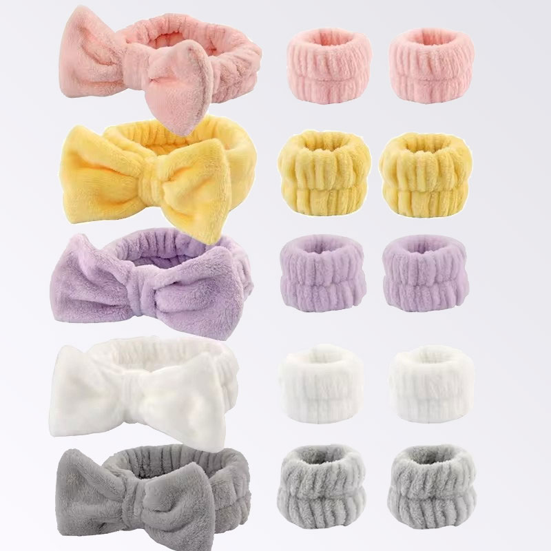 Facial Wrist Washband Face Towel Wash Bow Headband