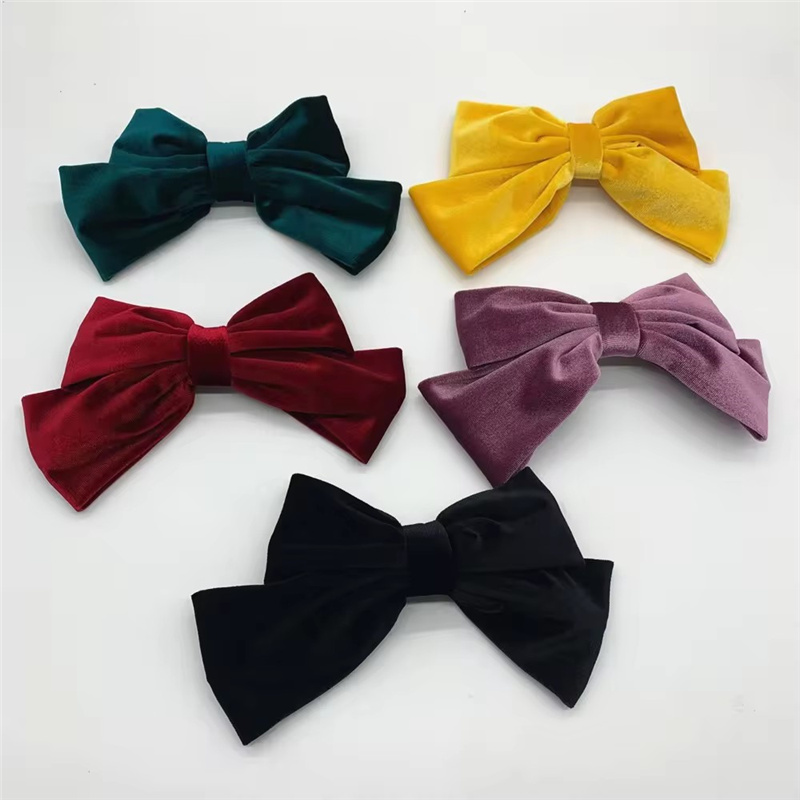 Fashion Velvet Large Bow Hair Clip For Women