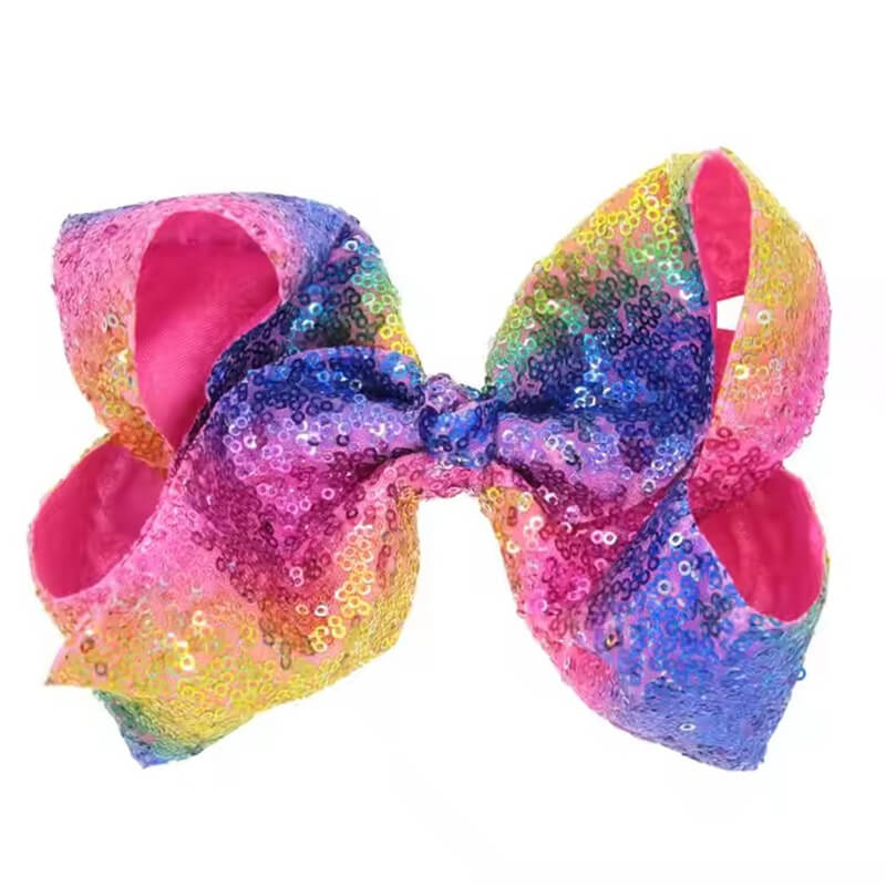 Kids Colorful Sequin JoJo Bows Hair 8 Inches