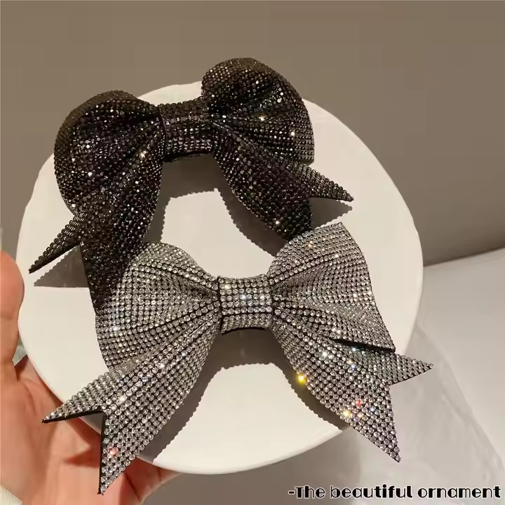 Luxury Hair Pins Crystal Rhinestone Bowknot Metal Hair Clip for Women for Festival Gift Luxury Hair Pins Crystal Rhinestone Bowknot Metal Hair Clip for Women for Festival Gift